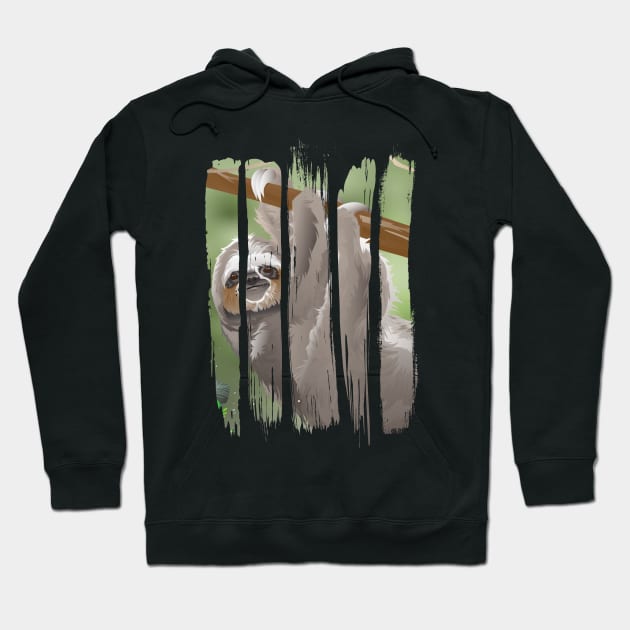 Beautiful happy sloth hanging on the tree Hoodie by simbamerch